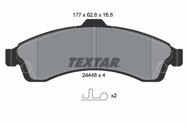 TEXTAR Bremseklodser 2444801 for CHEVROLET SAAB ISUZU