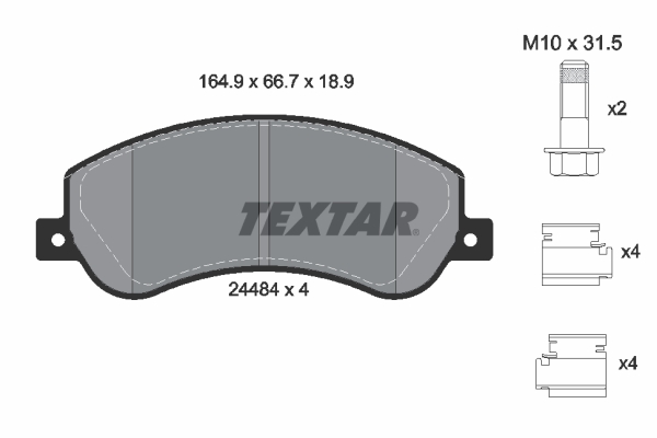 TEXTAR Bremseklodser 2448404 for VW
