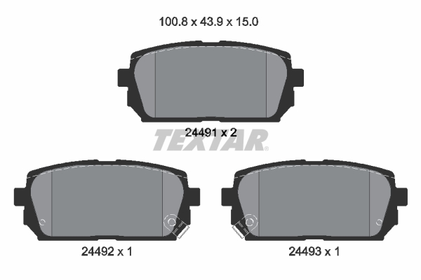 TEXTAR Bremseklodser 2449101 for KIA