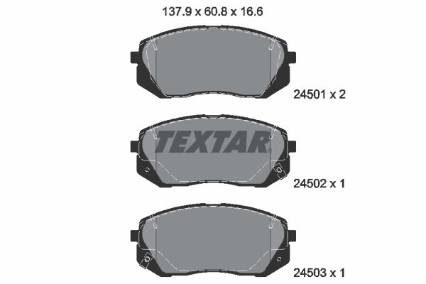 TEXTAR Bremseklodser 2450101 for HYUNDAI KIA