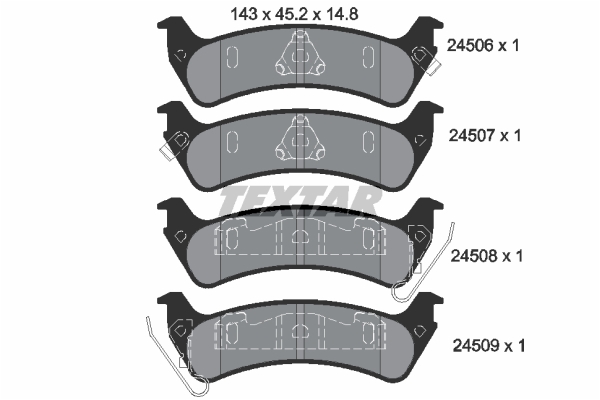 TEXTAR Bremseklodser 2450601 for JEEP