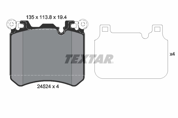 TEXTAR Bremseklodser 2452401 for BMW ROLLS-ROYCE