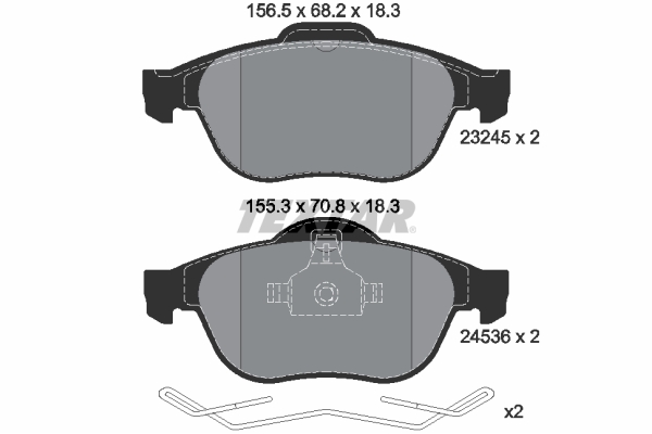 TEXTAR Bremseklodser 2453601 for RENAULT