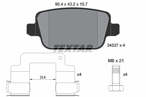 TEXTAR Bremseklodser 2453701 for PROTON LAND ROVER