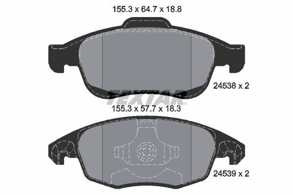 TEXTAR Bremseklodser 2453801 for PEUGEOT CITROËN DS