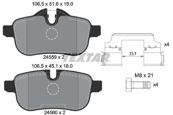 TEXTAR Bremseklodser 2455901 for BMW