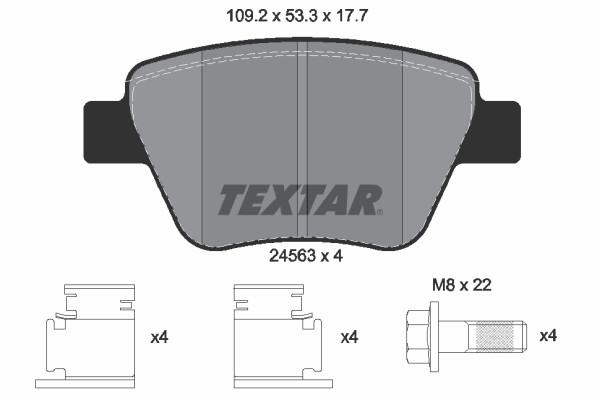 TEXTAR Bremseklodser 2456301 for VW (FAW) AUDI SEAT