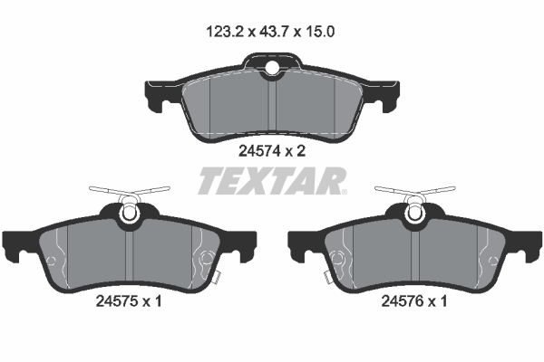 TEXTAR Bremseklodser 2457401 for DAIHATSU TOYOTA