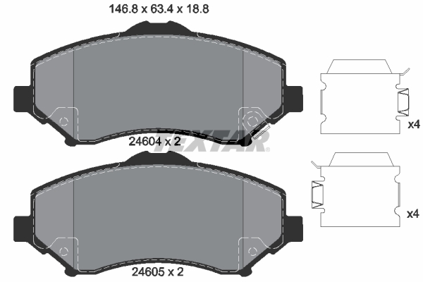 TEXTAR Bremseklodser 2460401 for FIAT DODGE JEEP CHRYSLER