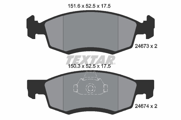TEXTAR Bremseklodser 2467301 for DACIA RENAULT