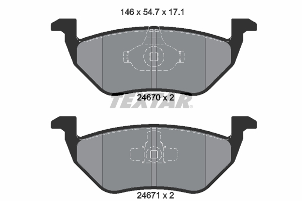 TEXTAR Bremseklodser 2467001 for FORD MAZDA MITSUBISHI FORD USA HAIMA (FAW)