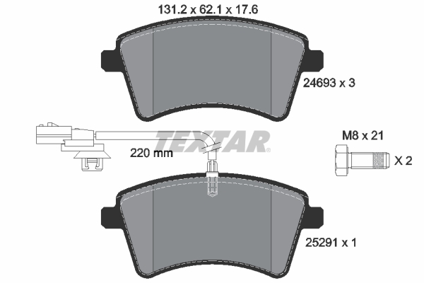 TEXTAR Bremseklodser 2469306 for NISSAN RENAULT