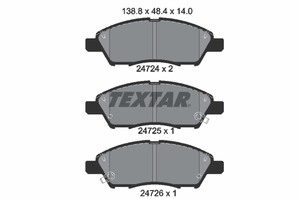 TEXTAR Bremseklodser 2472401 for NISSAN TOYOTA VENUCIA NISSAN (DFAC)