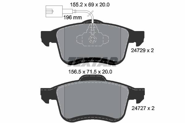 TEXTAR Bremseklodser 2472901 for OPEL FIAT CHRYSLER