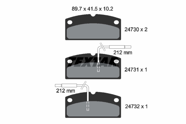 TEXTAR Bremseklodser 2473001 for AIXAM