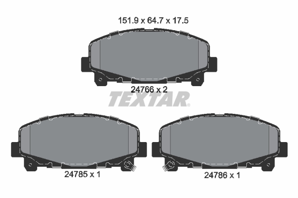 TEXTAR Bremseklodser 2476601 for HONDA