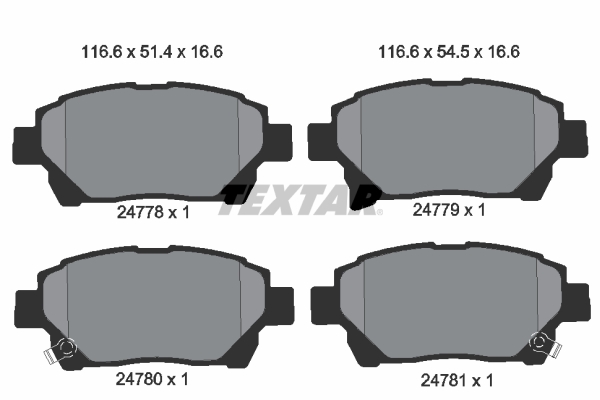 TEXTAR Bremseklodser 2477801 for TOYOTA