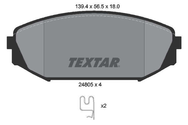 TEXTAR Bremseklodser 2480501 for ACURA HONDA