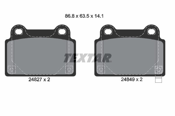 TEXTAR Bremseklodser 2482701 for MITSUBISHI