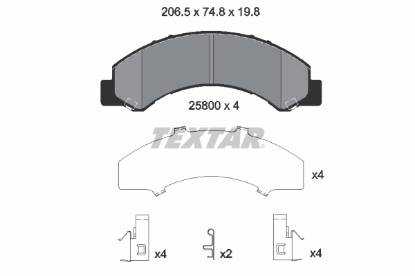 TEXTAR Bremseklodser 2580001 for ISUZU TOYOTA