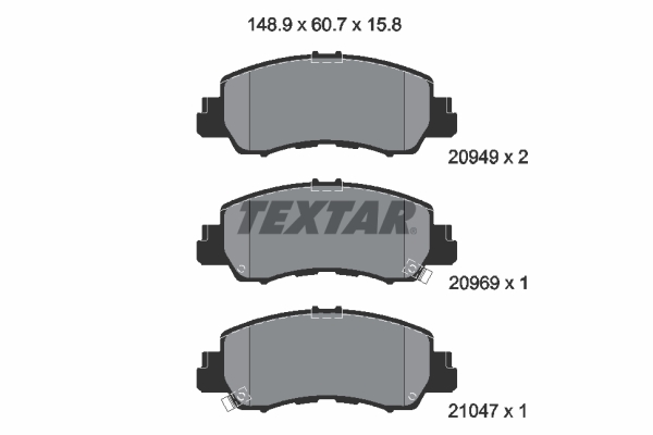 TEXTAR Bremseklodser 2094901 for MITSUBISHI