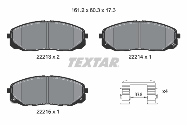 TEXTAR Bremseklodser 2221301 for KIA