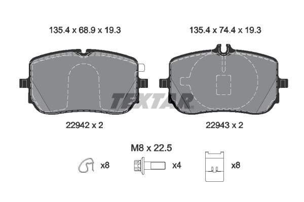 TEXTAR Bremseklodser 2294201 for MERCEDES-BENZ
