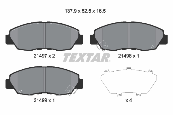 TEXTAR Bremseklodser 2149704 for HONDA