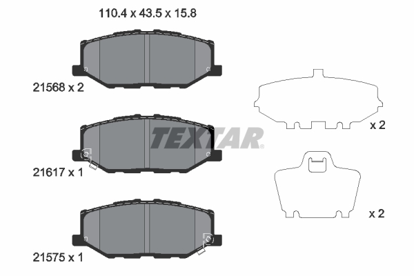 TEXTAR Bremseklodser 2156801 for SUZUKI
