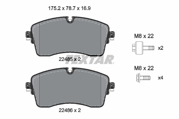 TEXTAR Bremseklodser 2248505 for LAND ROVER