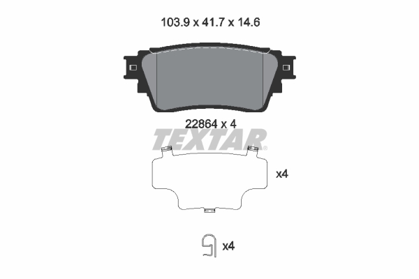 TEXTAR Bremseklodser 2286401 for MITSUBISHI MITSUBISHI (GAC)