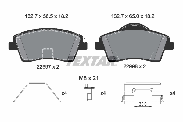 TEXTAR Bremseklodser 2299701 for VOLVO LYNK & CO