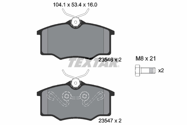 TEXTAR Bremseklodser 2354601 for OPEL VW (SVW) SKODA