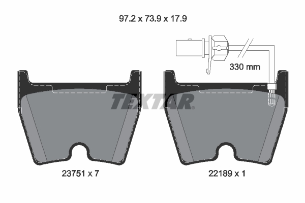 TEXTAR Bremseklodser 2375104 for SEAT