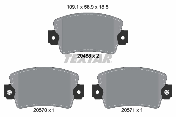 TEXTAR Bremseklodser 2048802 for RENAULT