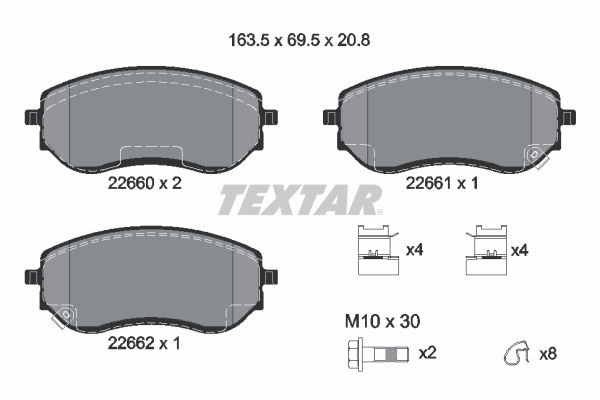 TEXTAR Bremseklodser 2266001 for MERCEDES-BENZ NISSAN