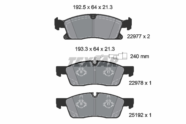 TEXTAR Bremseklodser 2297701 for MASERATI