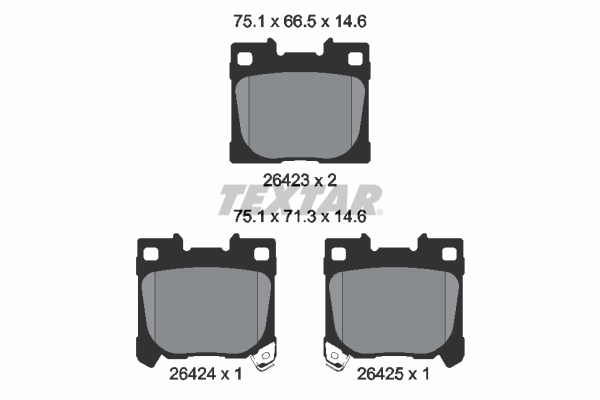 TEXTAR Bremseklodser 2642301 for TOYOTA