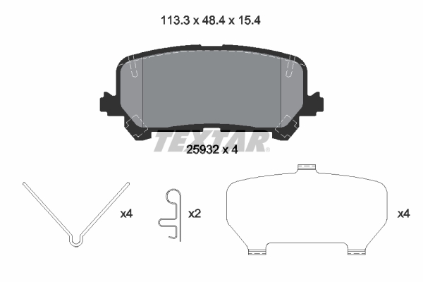 TEXTAR Bremseklodser 2593201 for HONDA