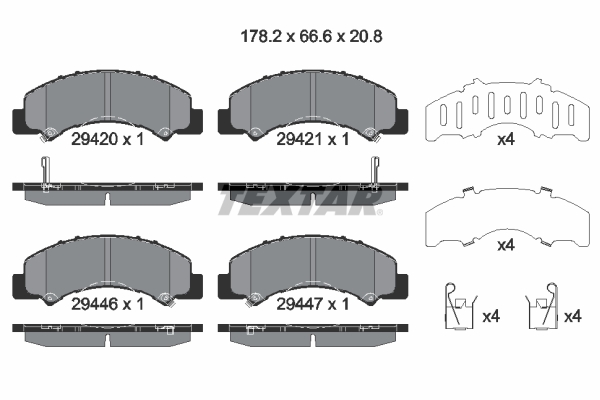 TEXTAR Bremseklodser 2942001 for ISUZU