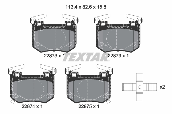 TEXTAR Bremseklodser 2287301 for KIA GENESIS
