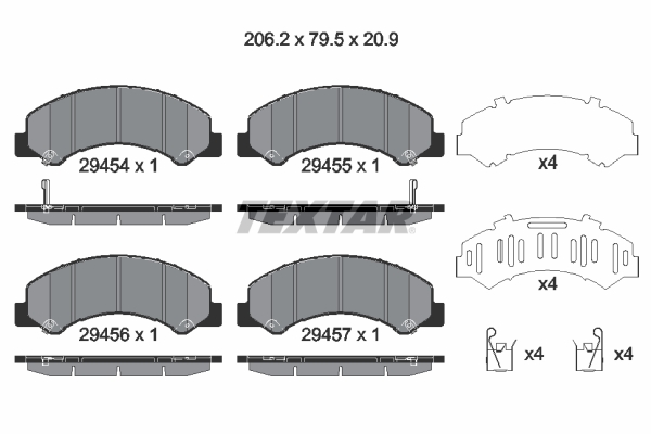 TEXTAR Bremseklodser 2945401 for ISUZU