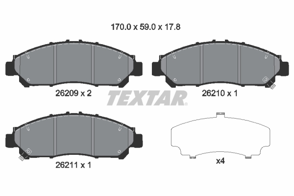 TEXTAR Bremseklodser 2620901 for TOYOTA