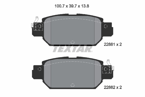 TEXTAR Bremseklodser 2288101 for NISSAN (DFAC)