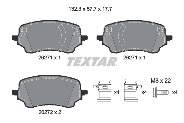 TEXTAR Bremseklodser 2627101 for FORD FORD AUSTRALIA