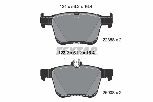 TEXTAR Bremseklodser 2238801 for AUDI VW