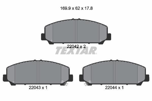 TEXTAR Bremseklodser 2204201 for SUZUKI INFINITI