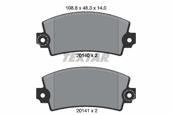 TEXTAR Bremseklodser 2014003 for CITROËN FIAT PEUGEOT DACIA ARO RENAULT