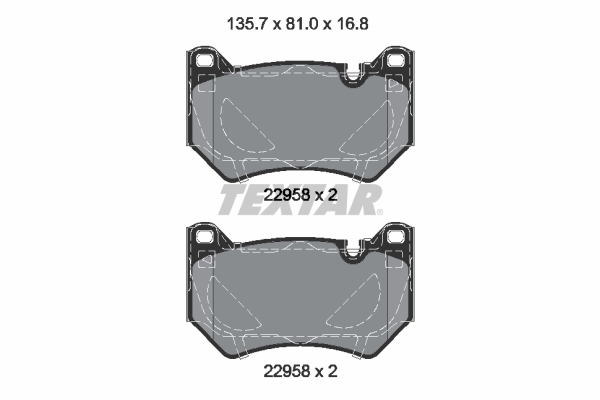 TEXTAR Bremseklodser 2295801 for SKODA AUDI