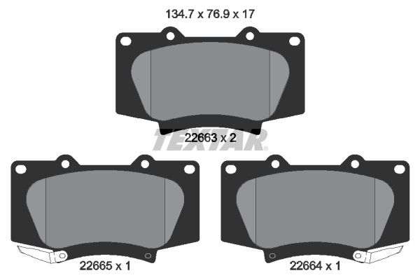 TEXTAR Bremseklodser 2266301 for TOYOTA
